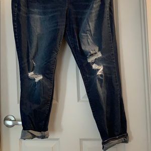 Dark wash ripped Rockstar Jeggings